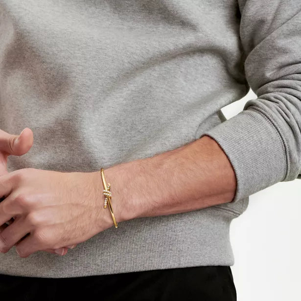 Tiffany Knot Wire Bangle with Diamonds