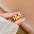 Chanel Elegant Layered Gold Stud Earrings