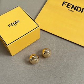 FENDI Sculpted FF Dome Stud Earrings