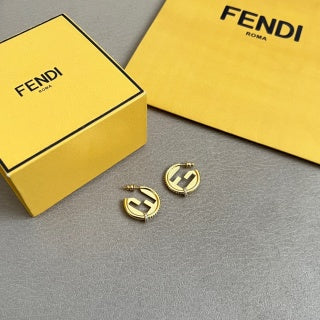 FENDI FF Circle Emblem Stud Earrings