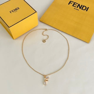 Fendi Elara F Letter Pendant Necklace