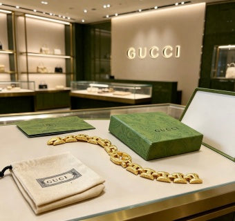 Gucci Interlocking G Geometric Link Medallion Bracelet