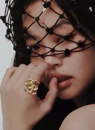 CHANEL Intertwined Gold Statement Ring