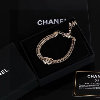 CHANEL Woven Chain Link Bracelet