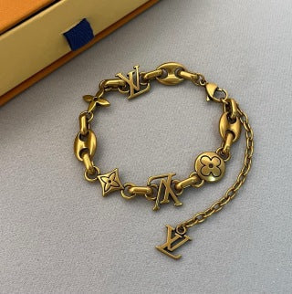 Louis Vuitton Vintage Monogram Charm Link Bracelet